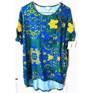 Lularoe Women's Irma XXS Tunic Short Sleeve Floral Multicolor Print New w/Tags